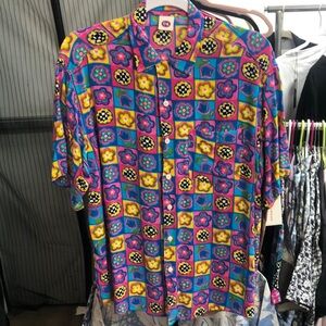 C&A short sleeve button down shirt men’s large EUC